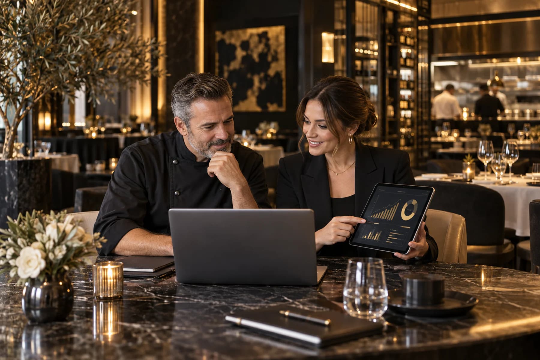 Restoranda marketinq strategiyası və analitika üzərində işləyən MÜCRÜ komandası